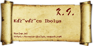 Kövécs Ibolya névjegykártya